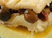 Stoccafisso funghi pomodori secchi crostoni polenta.