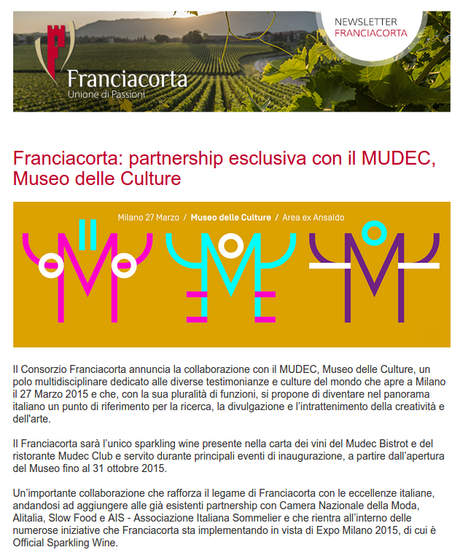 Franciacorta per il MUDEC