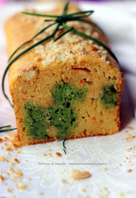 Plumcake salato con sorpresa - carote e spinaci per colorare naturalmente