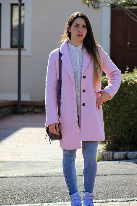 Fluffy pink coat