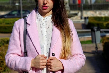 Fluffy pink coat