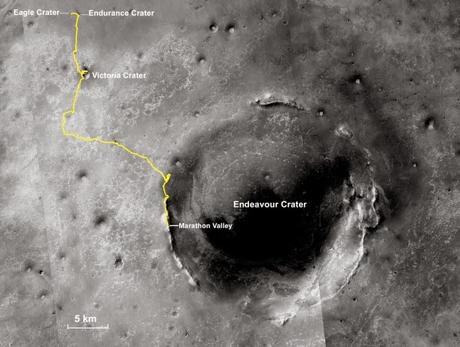 Il cammino di Opportunity su Marte