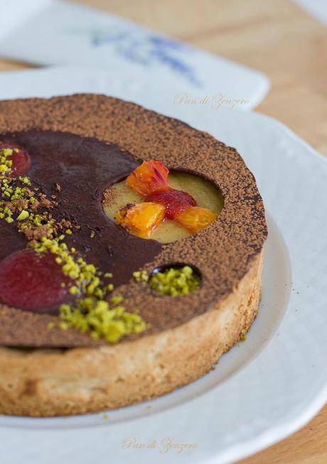 crostata con crema e cioccolato vegan