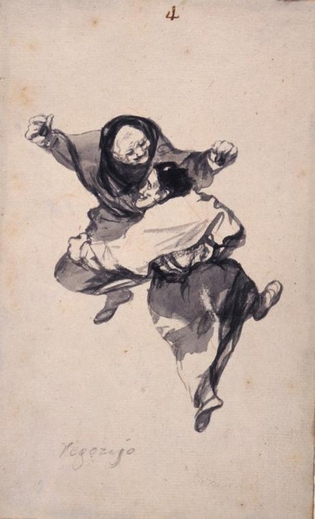 Francisco de Goya, Regozijo, Witches and Old Women Album, 1819-23 ca. – New York, The Hispanic Society of America