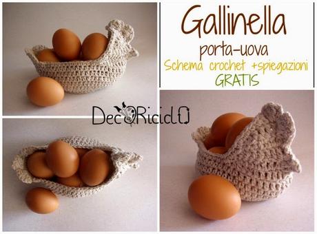Gallinella porta-uova all'uncinetto, con schema e spiegazioni