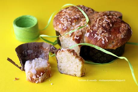 Colomba di pan brioche leggero allo yogurt con confettura di amarene e glassa alle mandorle - l'apparenza inganna!