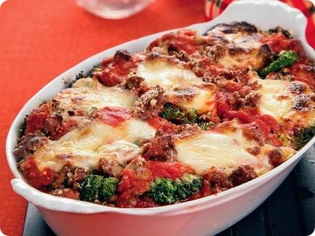 Parmigiana di broccoli e salsiccia