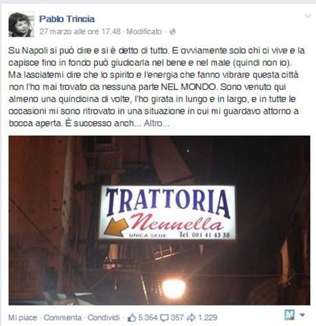 Pablo Trincia e la cena da Nennella