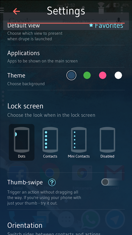 drupe_contacts setting