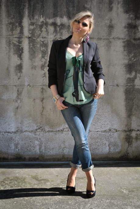 outfit jeans e tacchi outfit top pied de poule outfit blazer nero come abbinare la stampa pied de poule mariafelicia magno colorblock by felym mariafelicia magno fashion blogger outfit jeans skinny jeans con risvolto come abbinare il blazer come abbinare il verde outfit verde outfit primaverili outfit primaverili donna outfit aprile 2015 outfit jeans and heels how to wear jeans and heels how to wear pied de poule top how to wear green how to wear black blazer braids majique earrings how to wear green and purple spring outfit blonde hair blonde girls fashion bloggers italy girls ray ban aviator sunglasser pimkie fornarina francesco biasia