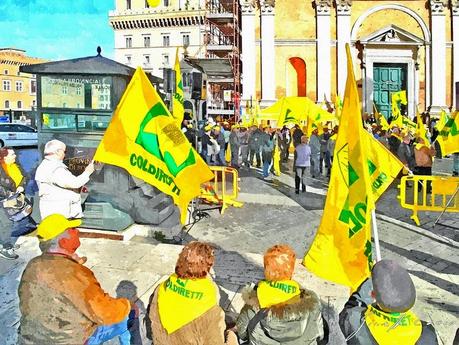 Mobilitazione allevatori Coldiretti in piazza a Roma