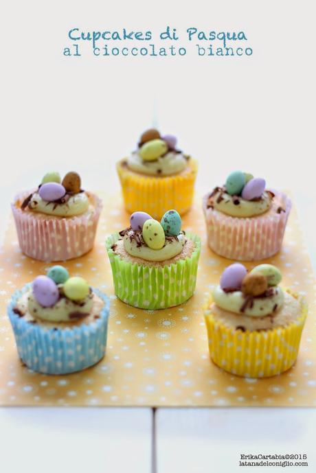 Cupcakes di Pasqua al cioccolato bianco