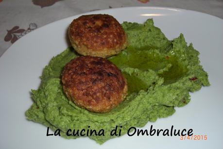 Polpette di miglio con hummus di broccoli