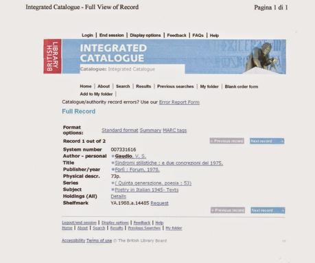 British Library ░ Sindromi Stilistiche