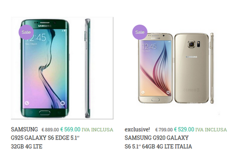 Galaxy S6 e Galaxy S6 Edge prezzo bassissimo ecco dove comprarlo