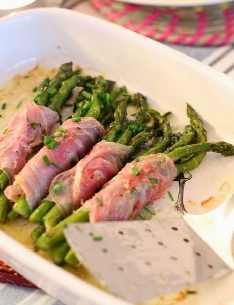 Altri due antipasti super veloci: asparagi e pancetta, capesante con finocchietto selvatico e pistacchi