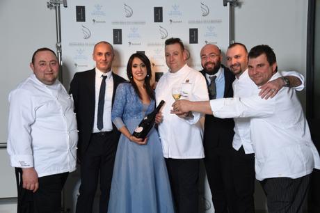 Lj Tramè catering staff  Azzurra e lo sponsor della serata il franciacorta Boccadoro - Ph. Giulio Tanzini di SGP-Stefano Guindani