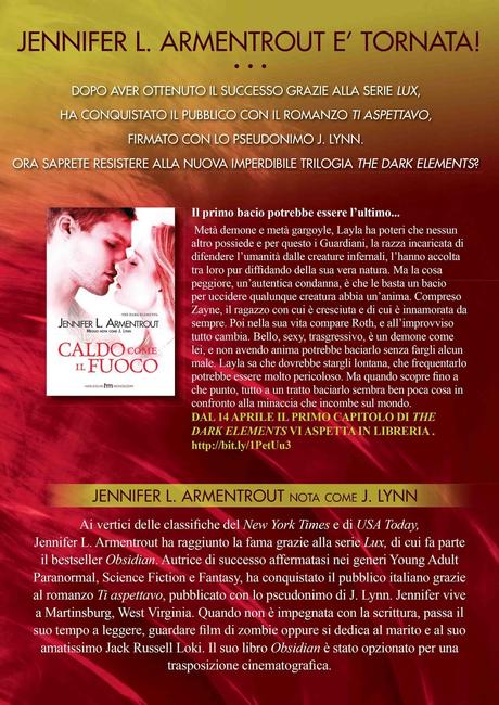 Jennifer L. Armentrout è tornata! - In edizione speciale HM Caldo come il fuoco, il primo romanzo della trilogia The Dark Elements