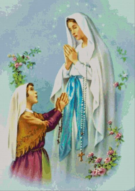 Schema per il punto croce: Madonna di Lourdes_2