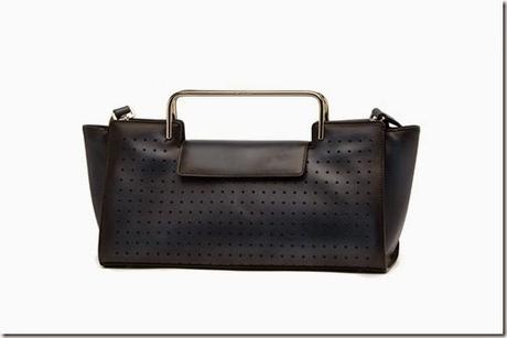 A.TESTONI SS15 HANDBAG SABRINA IN VITELLO TRAFORATO ANTICATO A MANO COLOR JEANS