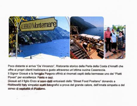 Loco Positano Ristonews Ristoworld presentano Street Food Made Italy racconta attraverso Positano, Città Verticale