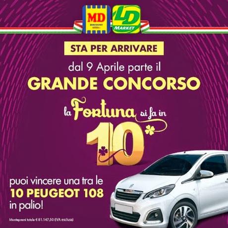 Vinci una Peugeot 108 facendo la spesa da MD Discount e LD Market