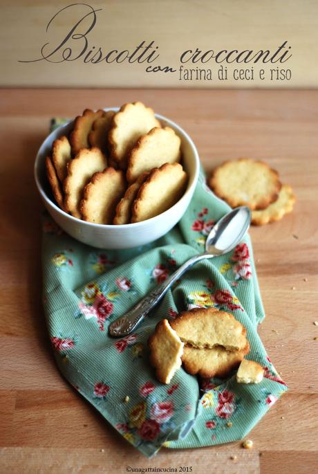 Biscotti croccanti con farina di ceci e riso | Crunchy cookies with chickpea and rice flour