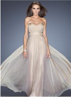 Glamour Sweetheart A Line Floor Length Ruched Up Evening Dress