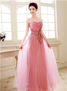 Superb Sweetheart Appliques Full Length Prom Dress