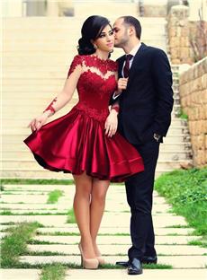 Sexy Chic Glamorous Charming Fashion A Line Applique Long Sleeve Homecoming Prom Dress