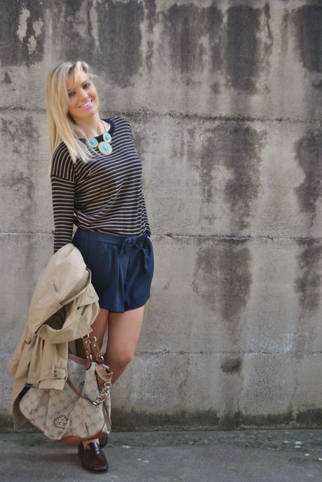 outfit trench beige come abbinare il trench outfit blu mariafelicia magno colorblock by felym mariafelicia magno fashion blogger come abbinare il blu outfit borsa marrone outfit shorts blu outfit a righe outfit maglione a righe outfit primaverili casual outfit primaverili donna outfit aprile 2015 outfit a righe come abbinare le righe  spring outfit trench outfit blue outfit how to wear trench how to wear blue how to wear stripes fashion blogger italiane fashion blog italiani ragazze bionde fashion bloggers italy blonde hair blonde girl mac cosmetics rossetto rosa mac cosmetics mac cosmetics lipstick mango sisley pimkie fornarina lumberjack