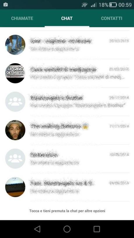 whatsapp material design, lista chat