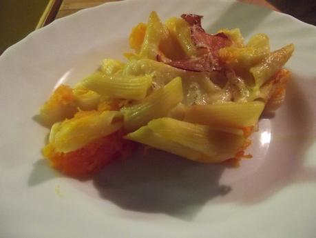 TIMBALLO DI PENNE DI KAMUT TRAFILATE AL BRONZO CON ZUCCA