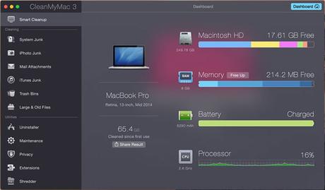 Clean My Mac 3, ottimizza il Mac, libera spazio sul disco e molto altro