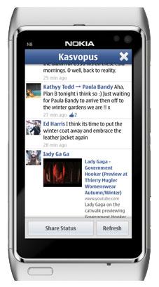 Kasvopus Nokia N8 Kasvopus, client Facebook alternativo per Nokia N8, C7 e Symbian^3