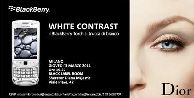 Evento Blackberry e Dior per il lancio del BlackBerry Torch 9800 White