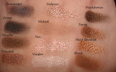 Naked palette swatches!!