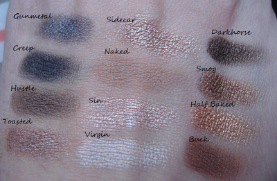Naked palette swatches!!