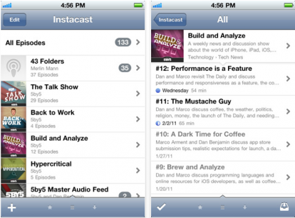 Instacast, ottima applicazione per la gestione dei podcast su iPhone o iPod Touch