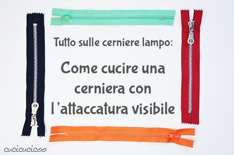 Come cucire una cerniera lampo con l’attaccatura visibile: usa il piedino per cerniere per attaccare e impunturare perfettamente una cerniera. www.cucicucicoo.com