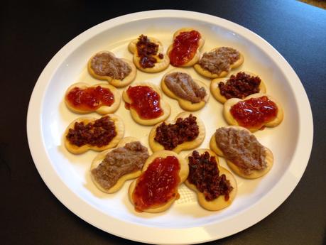 Senza Bimby, Stuzzichini per Antipasto con Michetti, Patè di Tonno, Patè Mediterraneo e Confettura di Pomodori
