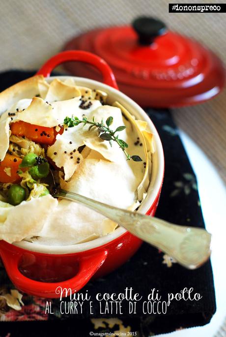 Cocotte di pollo al latte di cocco | Chicken pot pie with coconut milk