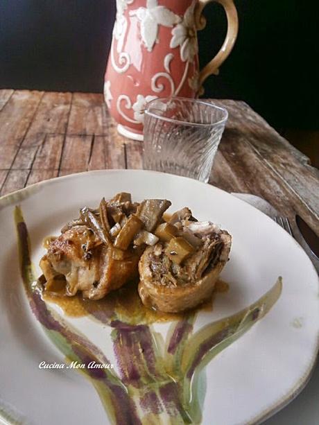 Involtini di Arista con Prosciutto e Carciofi