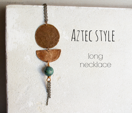 A new long Aztec necklace in gold bronze + Style tips