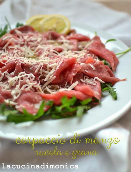 carpaccio di manzo,rucola e grana