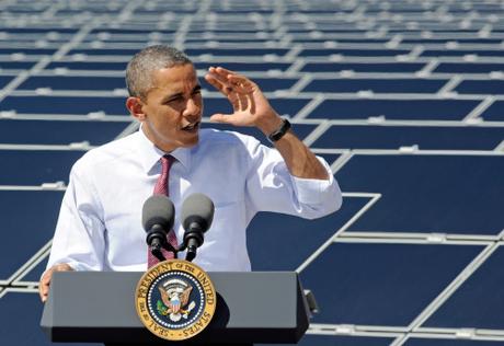 President Obama Visits Largest Photovoltaic Plant In U.S. In Nevada