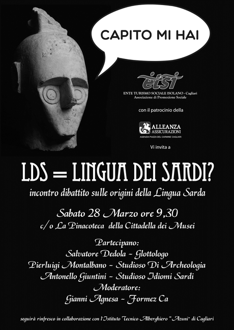 L'origine della lingua sarda. Conferenza a Cagliari sabato 28 Marzo, ore 09.30, Pinacoteca, nella Cittadella dei Musei.