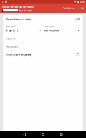 Come impostare il risponditore automatico su Gmail