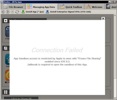 iOS 8.3 ha bloccato iFunBox, iExplorer e File Manager simili. Cosa fare?
