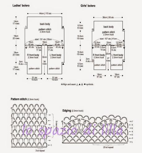 A gentile richiesta... Gli schemi per un coprispalle crochet da bimba / Girly crochet shrugs and boleros patterns